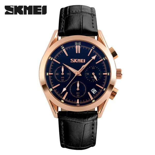 Men's leather watch Skmei 9127