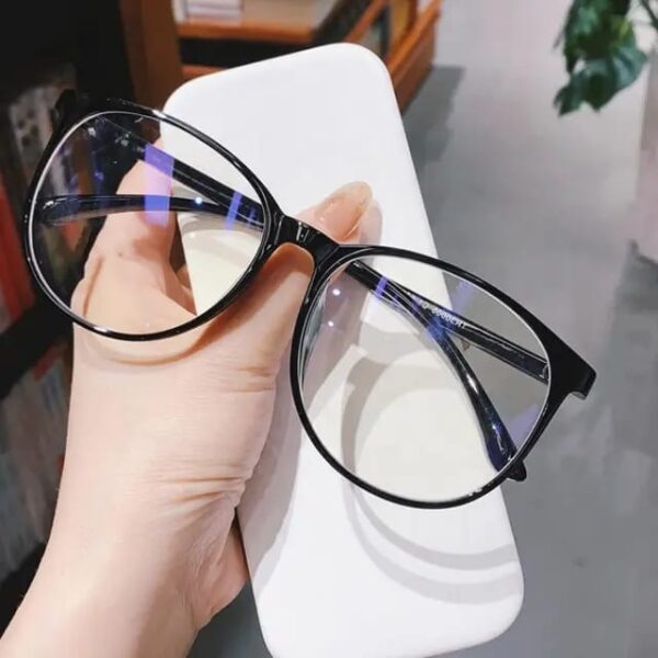 Retro round anti blue light glasses