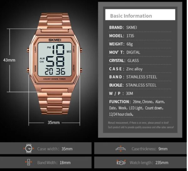 Classic digital watch for men